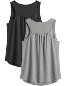 PINSPARK Womens Tank Tops Pack Loose Fit Yoga Shirts Moisture Wicking Racer Back Tank Top Flowy Summer Exercise Tops L