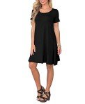 Casual Black T-Shirt Dress with Pockets for Women
