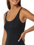 Amazon Essentials Women's Slim-Fit Thin Strap Tank, Pack of 2, Black/Charcoal Heather, Large