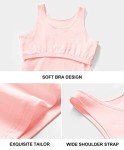 ROSYLINE Cotton Tank Tops with Shelf Bra Undershirts for Women Stretch Tanks Wide Strap Black/White/Pink L