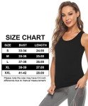 ROSYLINE Cotton Tank Tops with Shelf Bra Undershirts for Women Stretch Tanks Wide Strap Black/White/Pink L