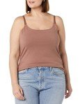 Amazon Essentials Women's Nursing Camisole, Pack of 2, Black/Brown, Medium