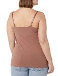 Amazon Essentials Women's Nursing Camisole, Pack of 2, Black/Brown, Medium