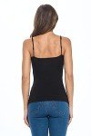 Natural Uniforms Women's Basic Camisole with Adjustable Spaghetti Strap Tank Top (Black, Large)