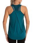 Aeuui Womens Workout Tops for Women Racerback Tank Tops Mesh Yoga Shirts Athletic Running Tank Tops Sleeveless Gym Clothes Dark Green
