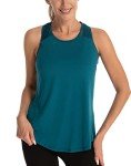 Aeuui Womens Workout Tops for Women Racerback Tank Tops Mesh Yoga Shirts Athletic Running Tank Tops Sleeveless Gym Clothes Dark Green