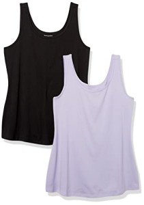 Amazon Essentials Women's Tank Top (Available in Plus Size), Pack of 2, Black/Lavender, 5X