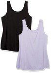 Amazon Essentials Women's Tank Top (Available in Plus Size), Pack of 2, Black/Lavender, 5X