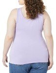 Amazon Essentials Women's Tank Top (Available in Plus Size), Pack of 2, Black/Lavender, 5X