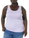 Amazon Essentials Women's Tank Top (Available in Plus Size), Pack of 2, Black/Lavender, 5X