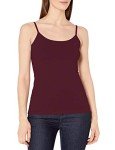Amazon Essentials Women's 4-Pack Slim-Fit Camisole, Burgundy/Mauve/Nude/Light Pink, Medium