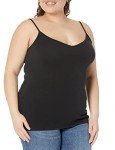 Amazon Essentials Women's Knit V-Neck Layering Cami, Pack of 4, Black/White, Small