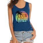 LINZEOO Womens Summer Beach Tank Top Lets Get Salty Holiday Sleeveless Vacation Vest Shirt