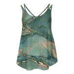 Deal Of The Day Clearance Womens Floral Tank Tops Summer Trendy Sleeveless T Shirt Sexy Spaghetti Strap Camisole Tee 2024 New Eyelet Cami Tanks(Green,X-Large)