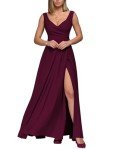 Elegant A-Wine Red Sleeveless Midi Cocktail Dress