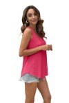 WIHOLL Womens Tank Tops for Women Summer Clothing Sleeveless Eyelet Embroidery Scoop Neck Loose Fit Casual Flowy Womens Tops Size 18-20 hot Pink