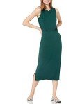 Amazon Essentials Women's Relaxed-Fit Sleeveless Muscle Tank Top, Forest Green, Small