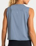 Dragon Fit Athletic Tank Tops for Women Sleeveless Workout Cool T-Shirt Running Short Tank Crop Tops (Small, Blue, s)