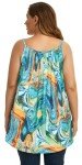 CHICALLURE Women Summer Cami Tank Tops Oversized Hawaiian Shirts Sleeveless Casual Loose Fit Blouse(Tie Dye Blue Green,3XL)