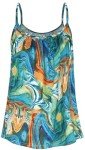 CHICALLURE Women Summer Cami Tank Tops Oversized Hawaiian Shirts Sleeveless Casual Loose Fit Blouse(Tie Dye Blue Green,3XL)