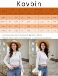 Kovbin Fall Outfits Women 2024 Skims Dupe Basic Going Out Crop Tops Long Sleeve Shirt Ribbed Baby Tees Y2k Trendy Tops White M