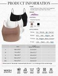 Amilia Women's Basic Solid Cami Spaghetti Double Layer Crop Tank Top, Black&white&light Brown, Medium