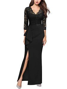 MISSMAY Women's Vintage Floral Lace Evening Dress