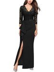 MISSMAY Women's Vintage Floral Lace Evening Dress