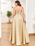 Plus Size Sequin V-Neck High-Low Evening Dress
