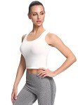 Cosy Pyro 4 Pack Cotton Crop Racerback Tank Tops for Women Basic Workout Crop Tanks Sleeveless Cropped Sport Shirts Black/Dark Gray/White/Wine M
