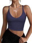 RIROW Tank Tops for Women Workout Going Out Tops Trendy Sexy Crop Racerback Casual Camisole Femme Tees Pale Navy L