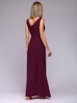 Elegant A-Wine Red Sleeveless Midi Cocktail Dress