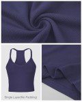RIROW Tank Tops for Women Workout Going Out Tops Trendy Sexy Crop Racerback Casual Camisole Femme Tees Pale Navy L