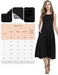 Hotouch Women's Casual Black Midi Tank Dress