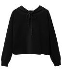 KISSMODA Women's Cropped Hoodies Long Sleeves Fleece Crop Top Drop Shoulder Drawstring Sweatshirt with Hood