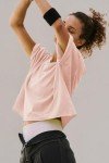 Casual Flowy Solid Short Sleeve Crop Tops for Women Cheerleading Summer Tops for Women 2023 Trendy Stretch Cotton Tees Athletic Hiking Yoga Sport Workout Womens Tshirts for Teen Girls Light Pink S