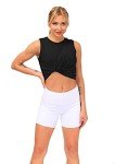 Dragon Fit Athletic Tank Tops for Women Sleeveless Workout Cool T-Shirt Running Short Tank Crop Tops (Medium, Black, m)