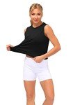 Dragon Fit Athletic Tank Tops for Women Sleeveless Workout Cool T-Shirt Running Short Tank Crop Tops (Medium, Black, m)