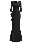 MISSMAY Women's Vintage Floral Lace Evening Dress