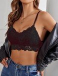 Avidlove Camisoles for Women Cropped Sexy Lace Padded Bralettes Strappy Crop Padded Top Black, L