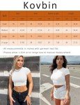 Kovbin Basics Tight Shirts Womens Crop Tops Slim Fit Skim Dupe Cute Crewneck Baby Tees Skinny Aesthetic T-Shirts Grey M