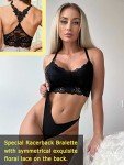 Avidlove Camisoles for Women Cropped Sexy Lace Padded Bralettes Strappy Crop Padded Top Black, L