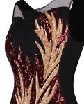 Sheer Red Sequined Black Evening Dress Size 16