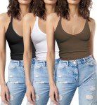 JJAI 3 Pack Tank Tops for Women Summer Crop Tops Gym Yoga Workout Tops Sleeveless Going Out Tops