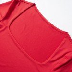 Bovldemt Women's Crop Tops Cap Sleeve Scoop Neck Shirt Workout Slim Fit T-Shirt 2024 Summer Basic Going Out Tops(Red, M)