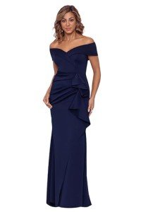 Xscape Women's Off Shoulder Sweetheart Gown - Midnight