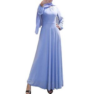 Sky Blue Women's Chiffon Kaftan Maxi Dress