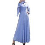 Sky Blue Women's Chiffon Kaftan Maxi Dress
