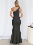 Babalet One Shoulder Black Bridesmaid Maxi Dress