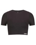 AUROLA Essentials Seamless Short Sleeve Crop Top for Women Workout Active Comfort Athletic Shirts Tee, Seal Brown, Small